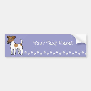 Autocollant De Voiture Fox Terrier doux de bande dessinée
