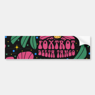 Autocollant De Voiture Foxtrot Delta Tango Flower Boho