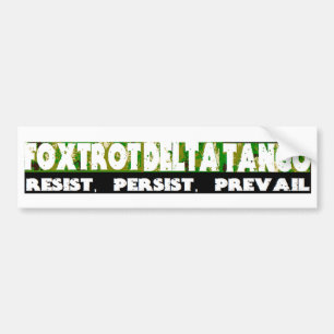 Autocollant De Voiture FOXTROT DELTA TANGO - Résister, Persister, Prevail