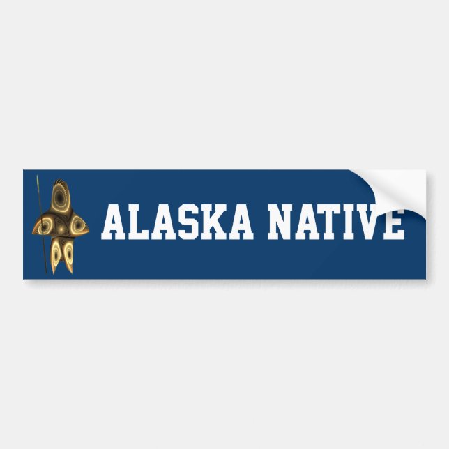 Autocollant De Voiture Fractal Inuit Hunter - Autochtone de l'Alaska (Devant)