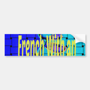 Autocollant De Voiture Français Bleu Africain Tissé Abstrait violet forme