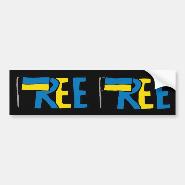 Autocollant De Voiture Free Ukraine (Devant)