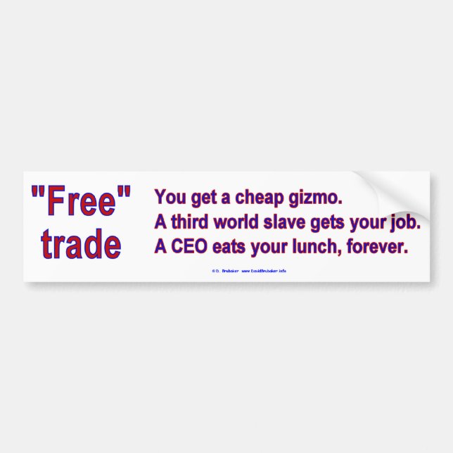 Autocollant De Voiture FreeTradeGizmo (Devant)