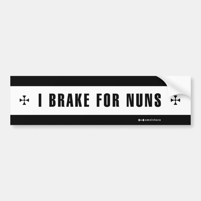 AUTOCOLLANT DE VOITURE + FREIN POUR DES NONNES + (Devant)