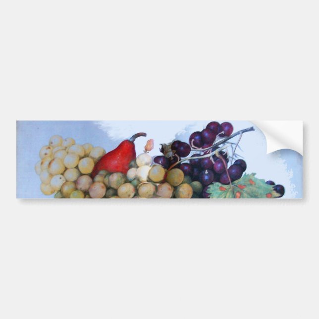 AUTOCOLLANT DE VOITURE FRUITS DE SAISON 1 - RAISONS ET PEARS (Devant)