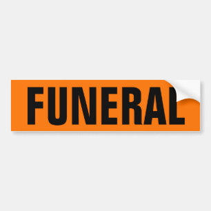 Autocollant De Voiture Funérailles d'Orange noir