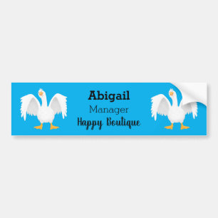 Autocollant De Voiture Funny curious domestic goose cartoon illustration