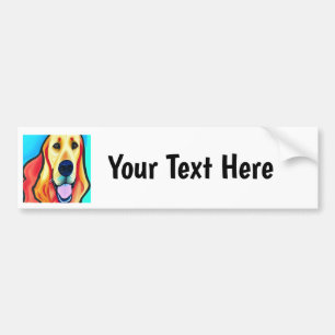 Autocollant De Voiture Funny Golden Retriever Chien Art Abstrait