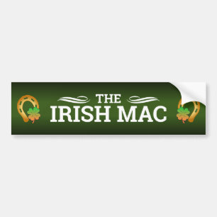 Autocollant De Voiture FUNNY IRISH MAC   WHITE Text on GREEN