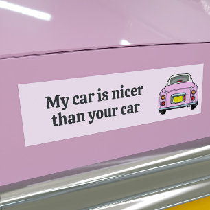 Autocollant De Voiture Funny Ma voiture est plus belle rose Figaro Sticke
