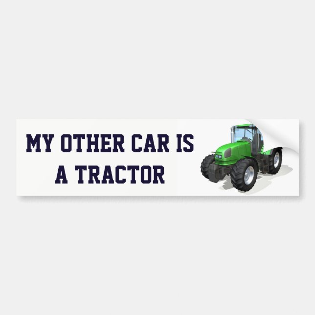 Autocollant De Voiture Funny "Mon autre voiture est un tracteur" (Devant)