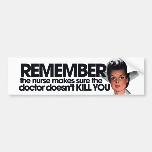 Autocollant De Voiture Funny Nurse Humour (Devant)