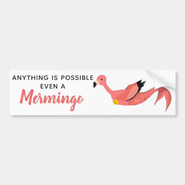 Autocollant De Voiture Funny Pink Inspirational Sirène Flamant rose (Devant)
