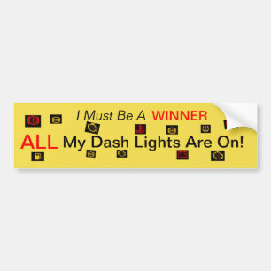 Autocollant De Voiture Gagnante, Toutes Mes Lumières De Dash Sont Sur