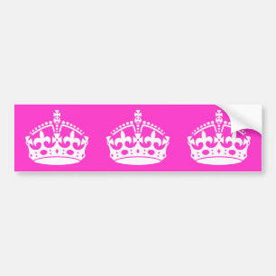Autocollant De Voiture GARDER CALM CROWN Royal Icon sur Pink Personnalise