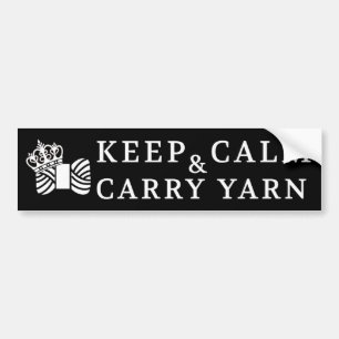 Autocollant De Voiture Garder Calme Carry Fil / Artisanat {Dark}