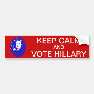 Autocollant De Voiture Gardez le calme et votez Hillary