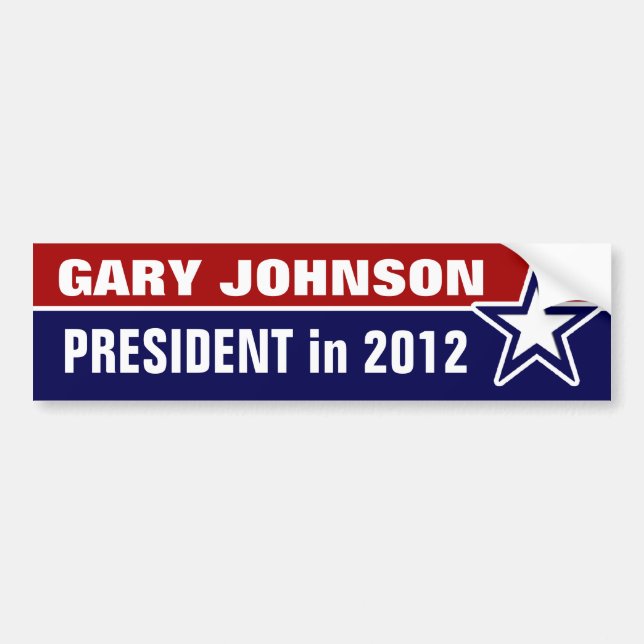Autocollant De Voiture Gary Johnson en 2012 (Devant)