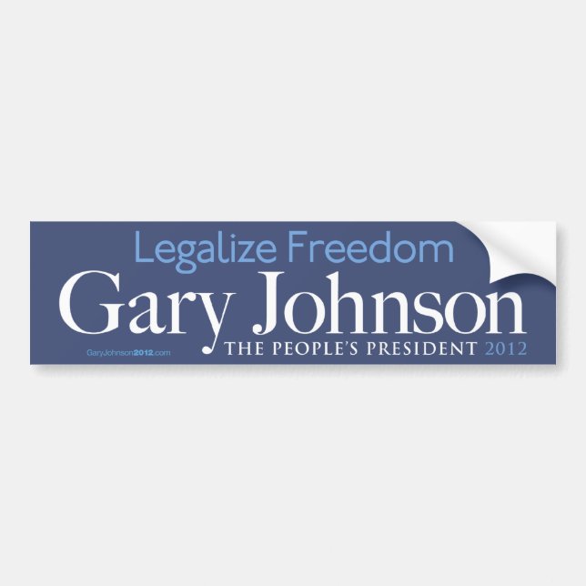 Autocollant De Voiture Gary Johnson légalisent l'adhésif pour pare-chocs (Devant)