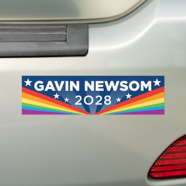 Autocollant De Voiture Gavin Newsom 2028 LGBT (En voiture)