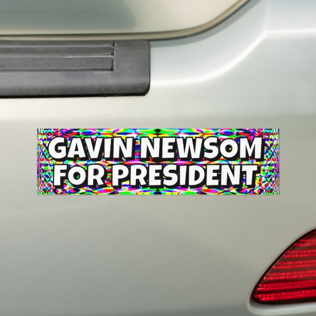 AUTOCOLLANT DE VOITURE GAVIN NEWSOM FOR PRESIDENT (En voiture)