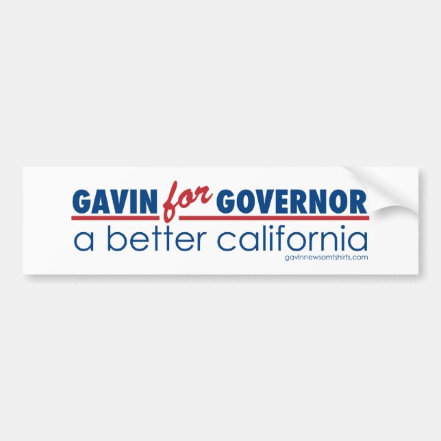 Autocollant De Voiture Gavin pour le gouverneur (Devant)