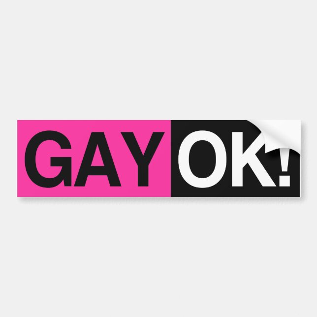 AUTOCOLLANT DE VOITURE GAY OK (Devant)