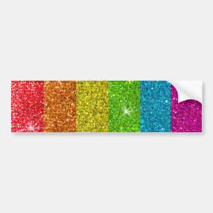 Autocollant De Voiture Gay Pride Glitter Rainbow Stripes LGBTQ Equality