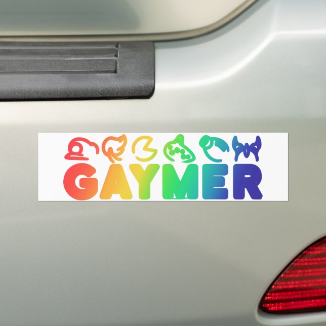 Autocollant De Voiture Gaymer | Bouton Gay pride Rainbow Ombre Funny (En voiture)