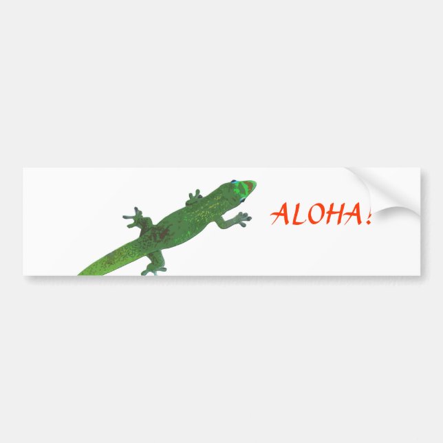 Autocollant De Voiture Gecko regarde l'autocollant de pare-chocs "Aloha" (Devant)
