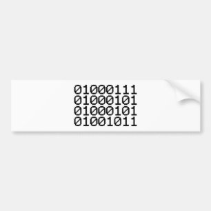 AUTOCOLLANT DE VOITURE GEEK BINAIRE