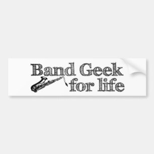 Autocollant De Voiture Geek de bande saxophone