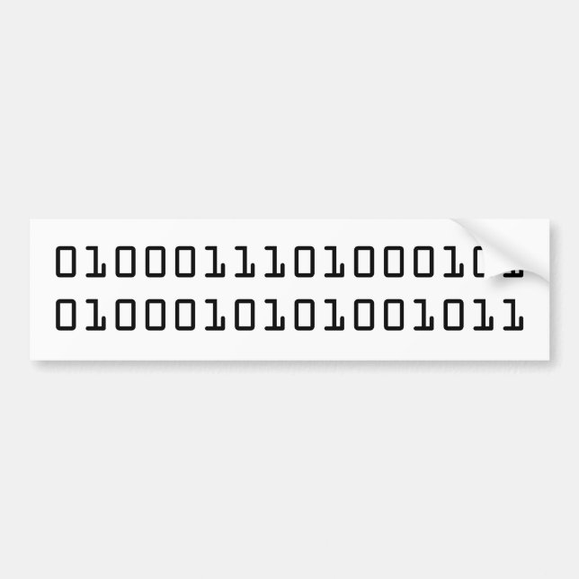 Autocollant De Voiture "GEEK" en code binaire (Devant)