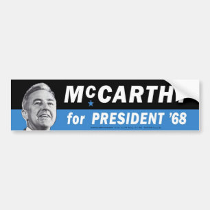 Autocollant De Voiture Gène 1968 McCarthy pour le Président adhésif po