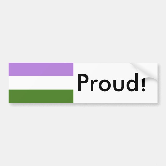 Autocollant De Voiture GenreHomosexuelFluid Fide, drapeau (Devant)