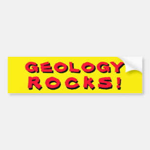 Autocollant De Voiture Géologie Rocks Pun.Rouge et Jaune