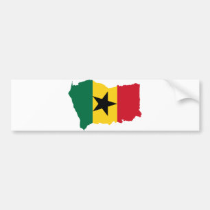 Autocollant De Voiture GH de carte de drapeau du Ghana