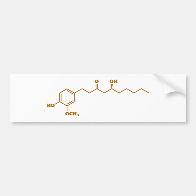 Autocollant De Voiture Gingerol Molecule formule chimique (Devant)