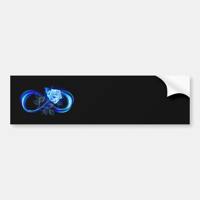 Autocollant De Voiture Glowing infinity with blue rose (Devant)
