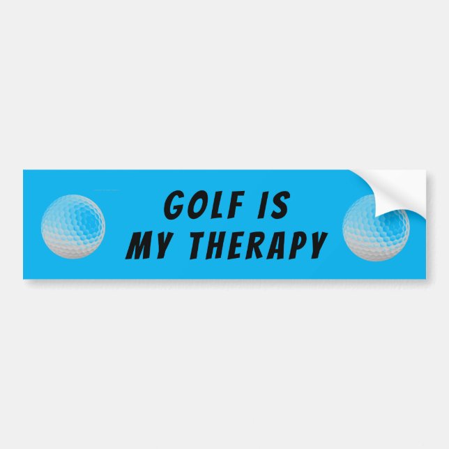 Autocollant De Voiture Golf est mon Thérapie bleu (Devant)