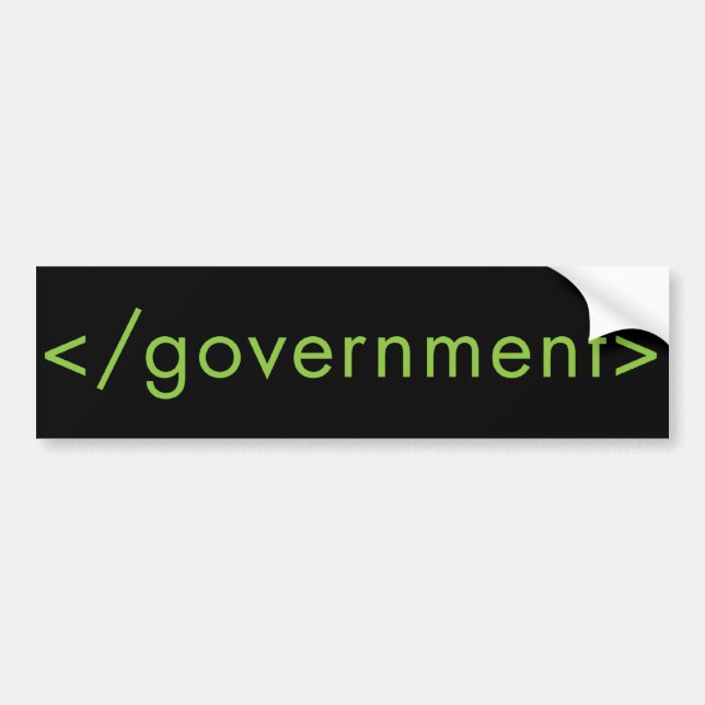 Autocollant De Voiture Gouvernement de fin ! (Devant)
