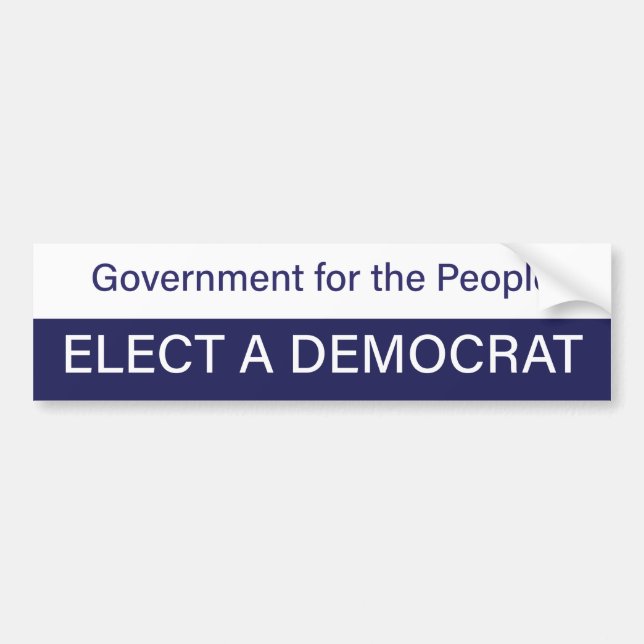 Autocollant De Voiture Gouvernement pour le peuple; elect a democrate (Devant)