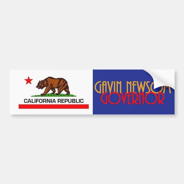 Autocollant De Voiture Gouverneur 2018 de Gavin NEWSOM (Devant)