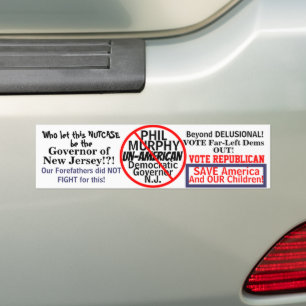 Autocollant De Voiture Gouverneur démocrate du New Jersey anti-Phil Murph