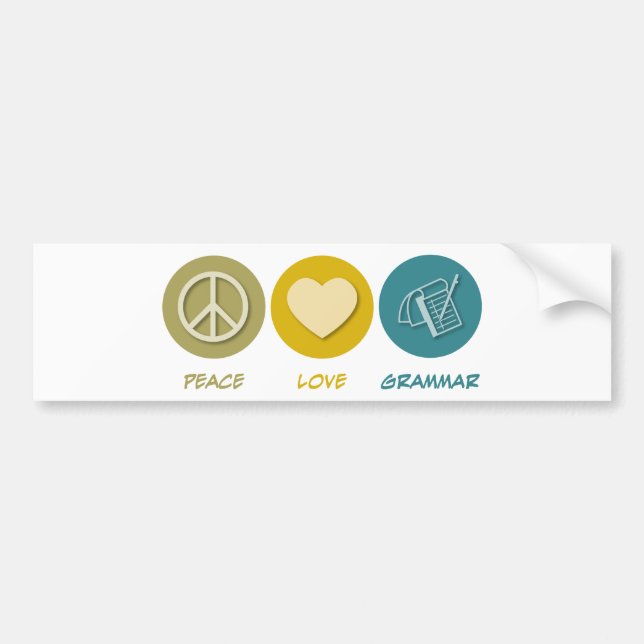 Autocollant De Voiture Grammaire d'amour de paix (Devant)