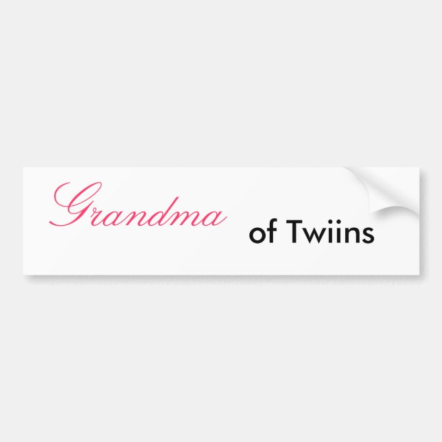 Autocollant De Voiture Grand-maman, de Twiins - customisé (Devant)