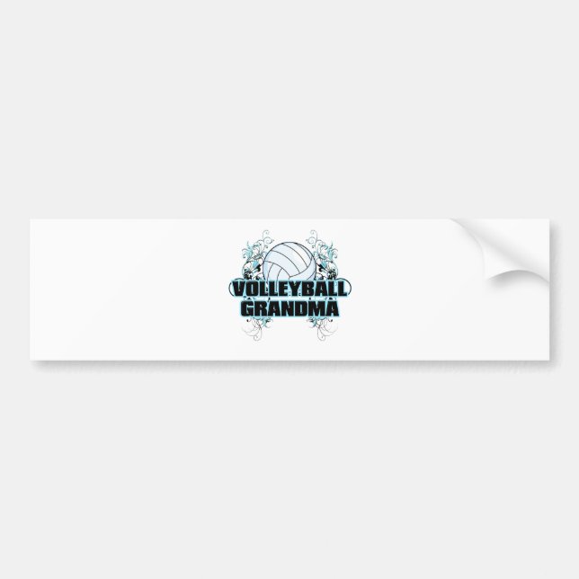 Autocollant De Voiture Grand-maman de volleyball (croix) .png (Devant)