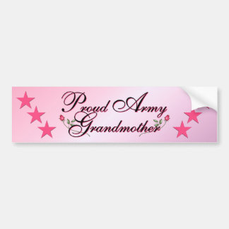 Autocollant De Voiture Grand-mère rose et fière d'armée