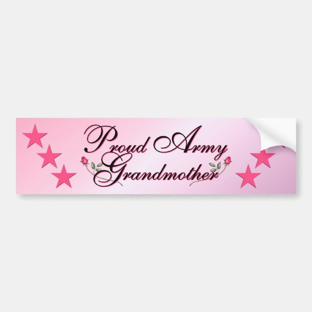Autocollant De Voiture Grand-mère rose et fière d'armée (Devant)