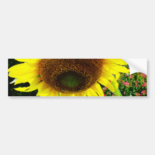 Autocollant De Voiture Grand tournesol jaune